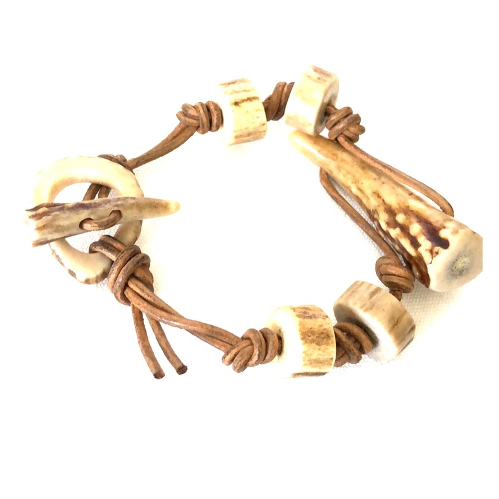 ♦️NATURALLY SHED ANTLER VINTAGE BRACELET♦️ - Picture 3 of 11